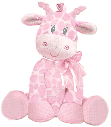 8.5\" Giraffe Pink 8.5\" sitting